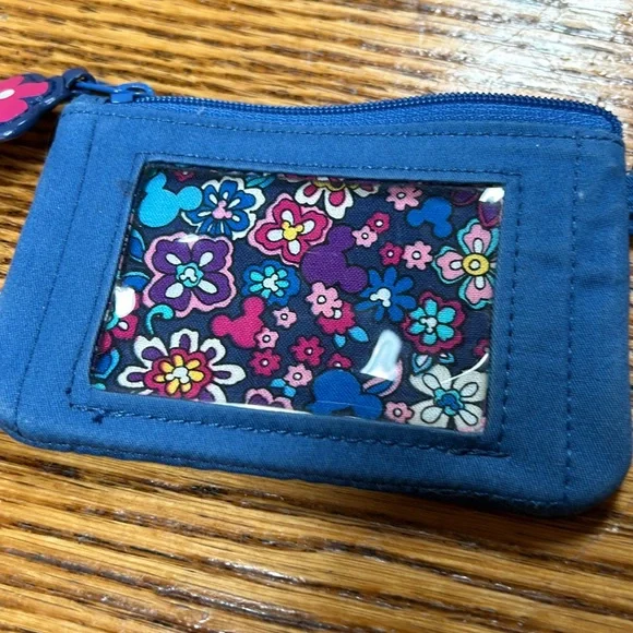 Vera Bradley + Disney Sensational Six ID zipper pouch w/Mickey shaped key ring. - Picture 2 of 11